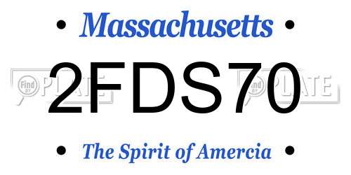 2FDS70 Massachusetts License Plate