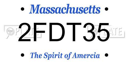 2FDT35 Massachusetts License Plate