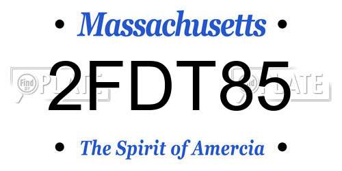 2FDT85 Massachusetts License Plate