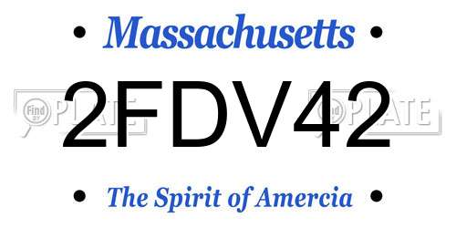 2FDV42 Massachusetts License Plate