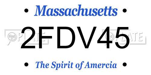 2FDV45 Massachusetts License Plate