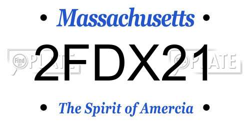 2FDX21 Massachusetts License Plate