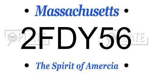 2FDY56 Massachusetts License Plate
