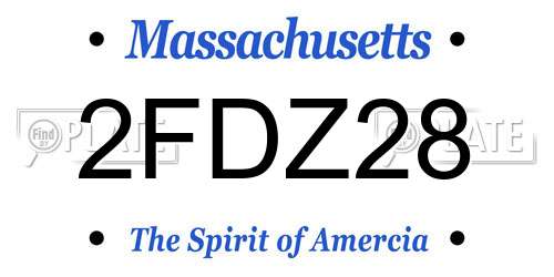 2FDZ28 Massachusetts License Plate