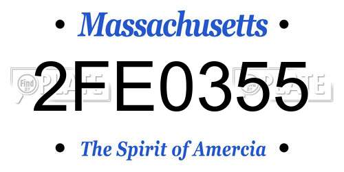 2FE0355 Massachusetts License Plate