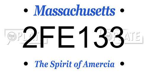 2FE133 Massachusetts License Plate