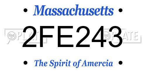 2FE243 Massachusetts License Plate