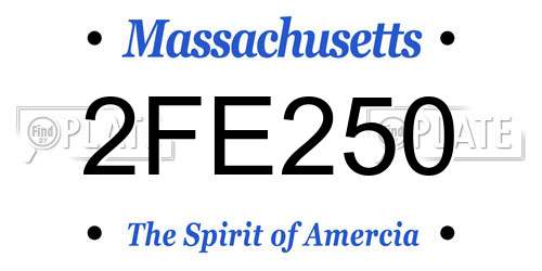 2FE250 Massachusetts License Plate