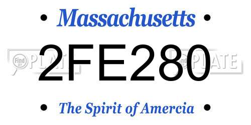 2FE280 Massachusetts License Plate
