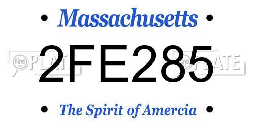 2FE285 Massachusetts License Plate