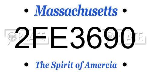 2FE3690 Massachusetts License Plate