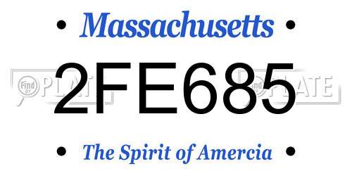 2FE685 Massachusetts License Plate