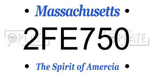 2FE750 Massachusetts License Plate