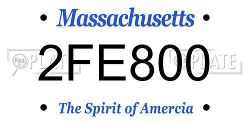 2FE800 Massachusetts License Plate