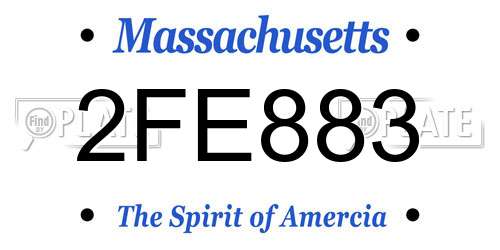2FE883 Massachusetts License Plate