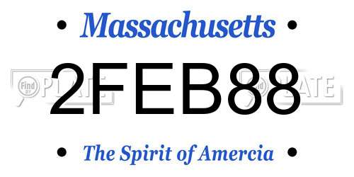 2FEB88 Massachusetts License Plate