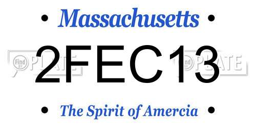 2FEC13 Massachusetts License Plate