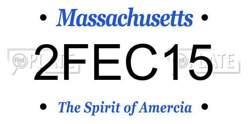 2FEC15 Massachusetts License Plate