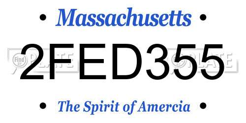 2FED355 Massachusetts License Plate