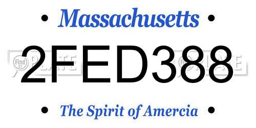 2FED388 Massachusetts License Plate