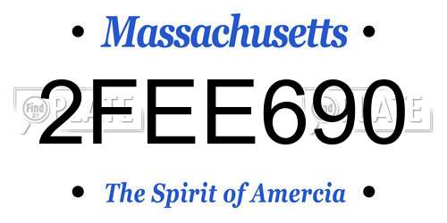 2FEE690 Massachusetts License Plate