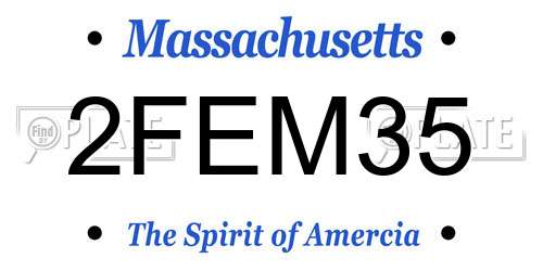 2FEM35 Massachusetts License Plate