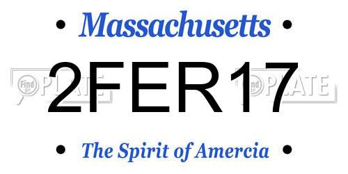 2FER17 Massachusetts License Plate
