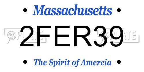 2FER39 Massachusetts License Plate