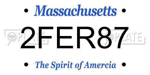 2FER87 Massachusetts License Plate