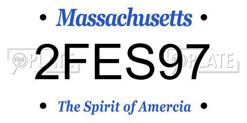 2FES97 Massachusetts License Plate