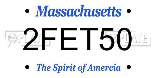 2FET50 Massachusetts License Plate