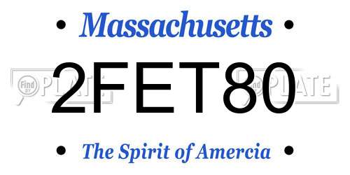 2FET80 Massachusetts License Plate