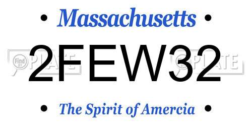 2FEW32 Massachusetts License Plate