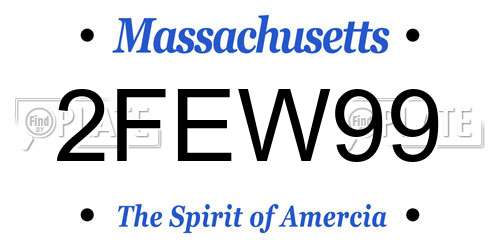 2FEW99 Massachusetts License Plate