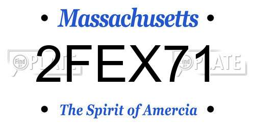 2FEX71 Massachusetts License Plate