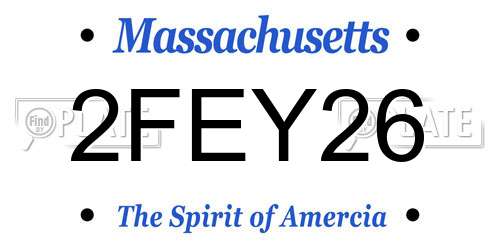2FEY26 Massachusetts License Plate