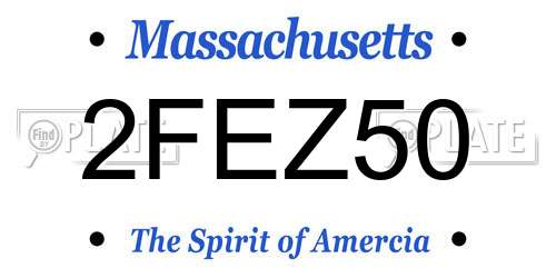 2FEZ50 Massachusetts License Plate