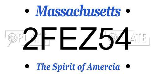 2FEZ54 Massachusetts License Plate