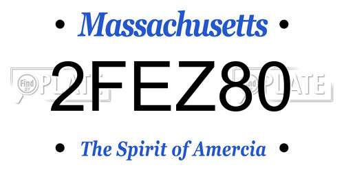 2FEZ80 Massachusetts License Plate