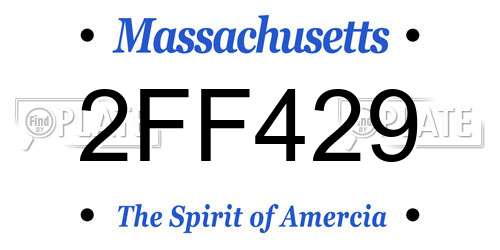 2FF429 Massachusetts License Plate