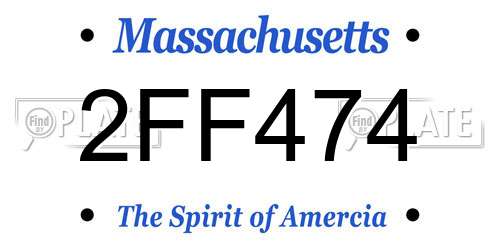 2FF474 Massachusetts License Plate