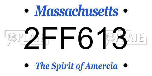 2FF613 Massachusetts License Plate