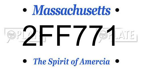 2FF771 Massachusetts License Plate