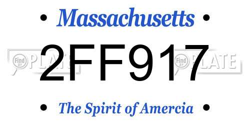 2FF917 Massachusetts License Plate