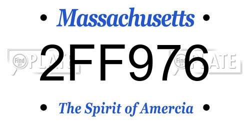 2FF976 Massachusetts License Plate