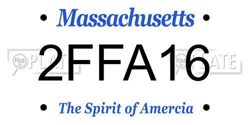 2FFA16 Massachusetts License Plate