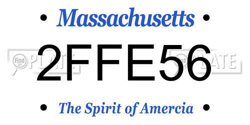 2FFE56 Massachusetts License Plate
