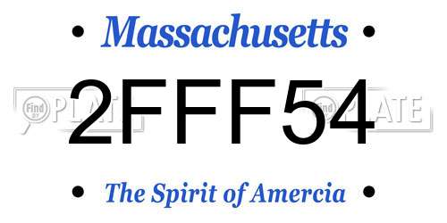 2FFF54 Massachusetts License Plate