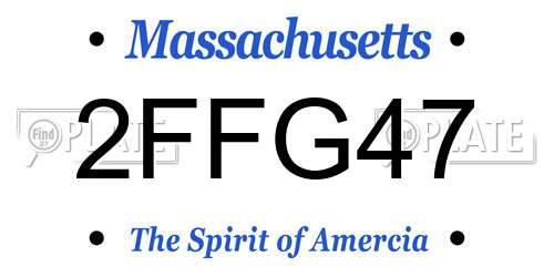 2FFG47 Massachusetts License Plate