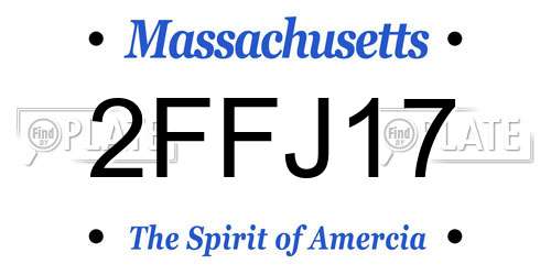 2FFJ17 Massachusetts License Plate